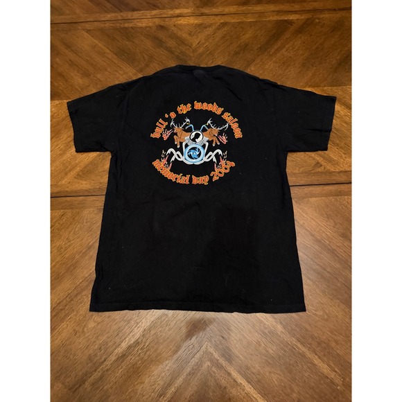 Hanes Beefy-T Other - Vintage 2004 Bull o the Woods Saloon Biker T-Shirt Mens M Hanes Beefy-T Black